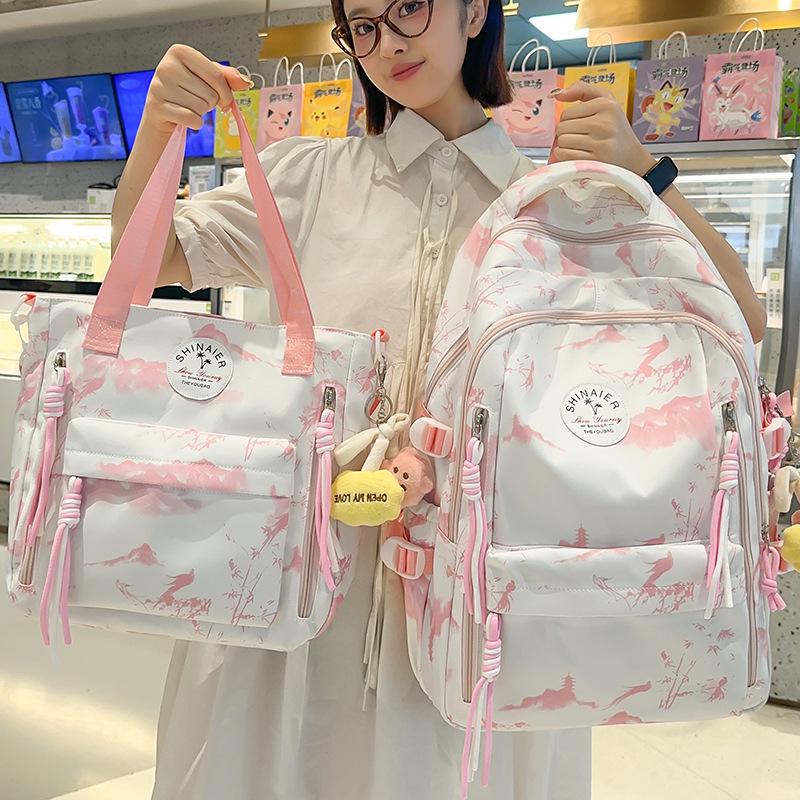 Children's schoolbag Elementary school student Junior high school girl college student Printed backpack