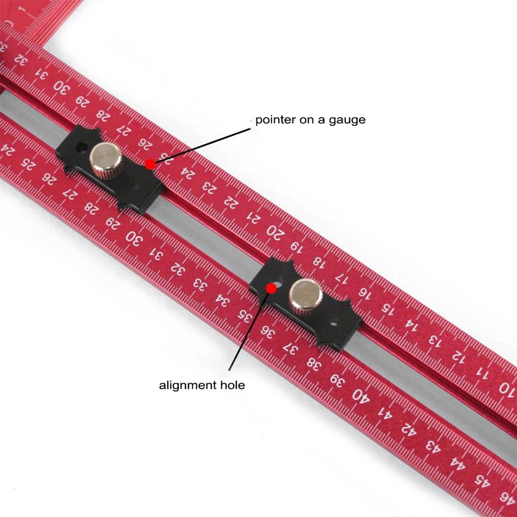 Régua de posicionamento de perfuração ajustável 4 em 1 Gabinete de ferragens Gabarito T Quadrado Régua de medição de vários ângulos Régua para trabalhar madeira