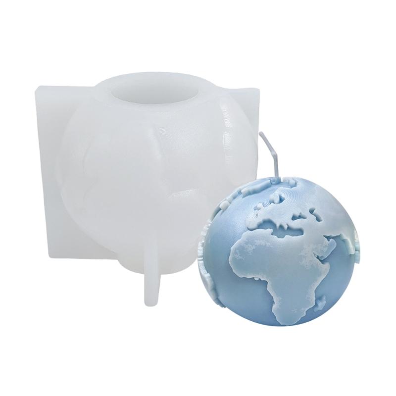 

Candle Silicone Mould 3D Moon/Earth Shaped Epoxy Resin Mold for DIY Candle Making Handmade Crafts Home Decoration