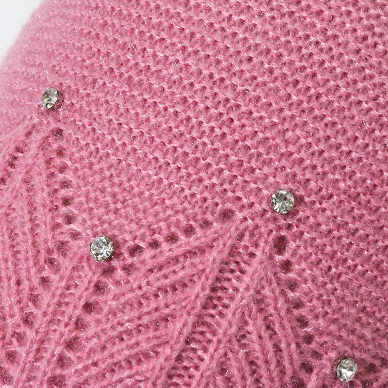 Winter Strickmütze Damenmode Strickmütze Outdoor Winddicht und Warm Gestapelte Baumwollmütze