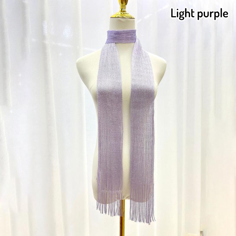 

Fashion Nightclub Bright Silk Sunscreen Shawl Gold Silver Shiny Necklace For Women Vintage Lace Tassel Party Evening Dress Scarf A21