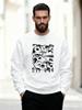 Men's Dinosaur Skeleton Print Casual Crewneck Sweatshirt