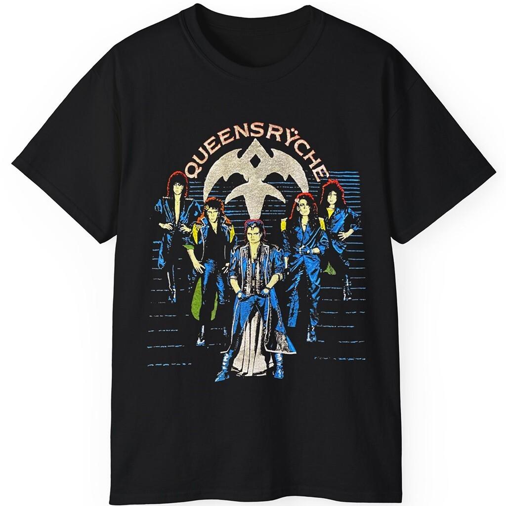 Vtg 1988 Queensryche Band Tour Heavy Cotton Black T Shirt For Men TR176 S