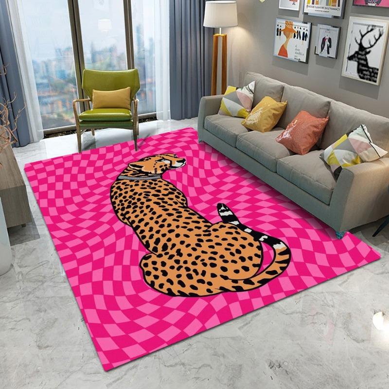 Fashion Leopard Print Carpet for Living Room Bedroom Large Area Rug Home Decor Coffee Table Mat Lounge Nonslip Floor Mat Doormat