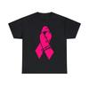 Distressed Pink Ribbon Graphic Tee Shirt, S-5XL