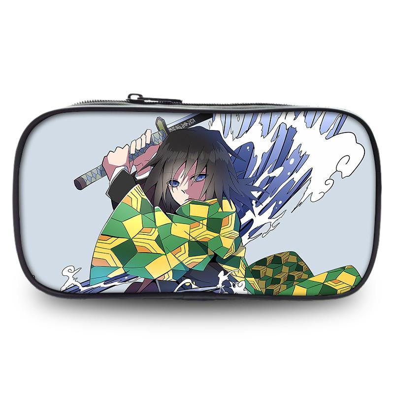 Spacious Oxford Demon Slayer Pencil Case For Students With Casual Style