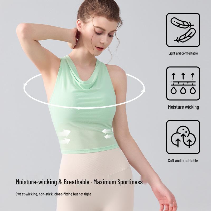 Europäische und Amerikanische Tie-Dye Sportweste: Schwingender und Neckholder-Ausschnitt mit Brustpolstern, Netzdesign, Perfekt für Yoga und Fitness