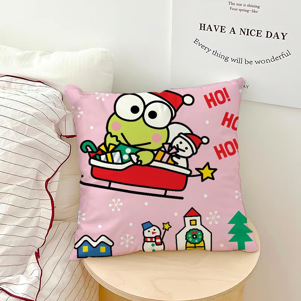 Cushion Cover Green Cartoon Soft Pillow Sro Case For Sofa Kawaii Living Room Home Frog Office K-Keroppi Decor Protective Covers