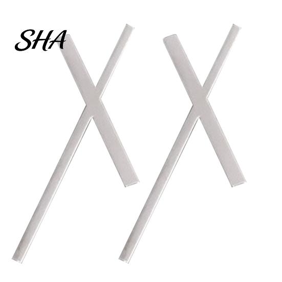Double-bar Crossed Brooch 2Pcs Men Suit Brooch, X-Shaped Lapel Pin with Safety Pin, Zinc Oxidization Resistant Alloy Electroplated Metal Badge 2pcs серебряный