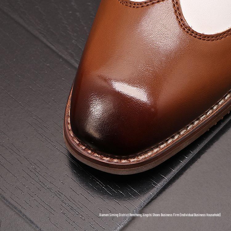 2025 Men's Pointed Toe Leather Dress Shoes - British Style, Height Increasing, Ideal for Business, Casual Wear, or Weddings.