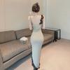 2024 Women's Sexy Lace Slim High Slit Midi Dress