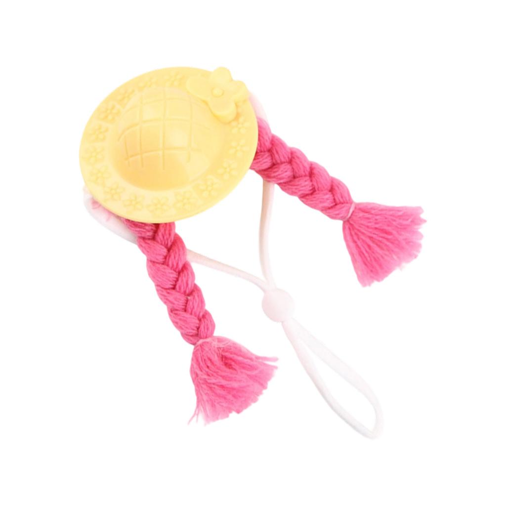 Mini Hat with Long Braids For Cockatiel Parrots Small Pet Party Photo Props Soft Guinea Pigs Hamster Costume Accessories