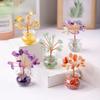 1 Peça Cristal Natural Macadame Árvore Pequena Cura Reiki Feng Shui Árvore de Cristal Bonsai Artificial Enfeites de Mesa