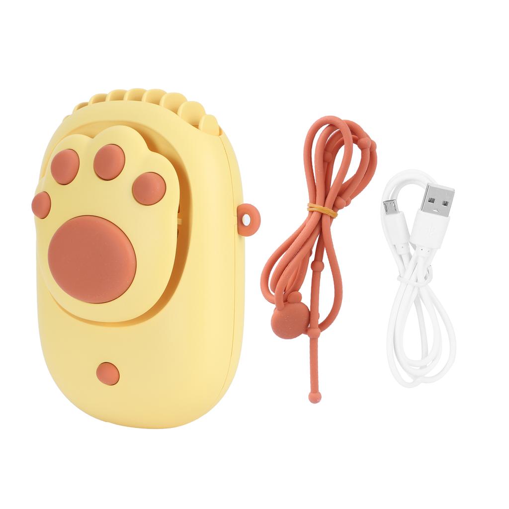 Yellow 3‑Gears Speed Wind Adjustable Electric Fan Cute USB Charging Fan for Bedroom