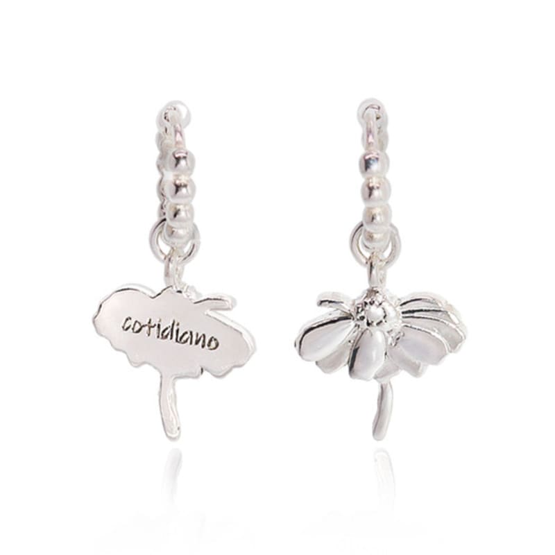 UNI.J [Cotidiano]Dots Signature Flower Silver Earring Ie407