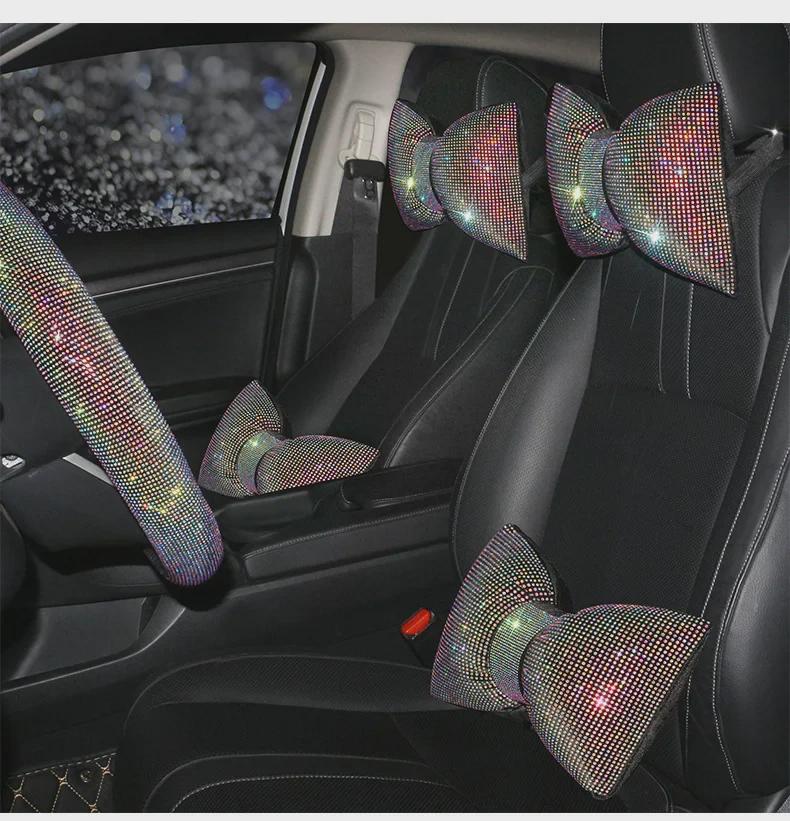Multi-Color Diamond Car Neck Pillow and Waist Support for Women