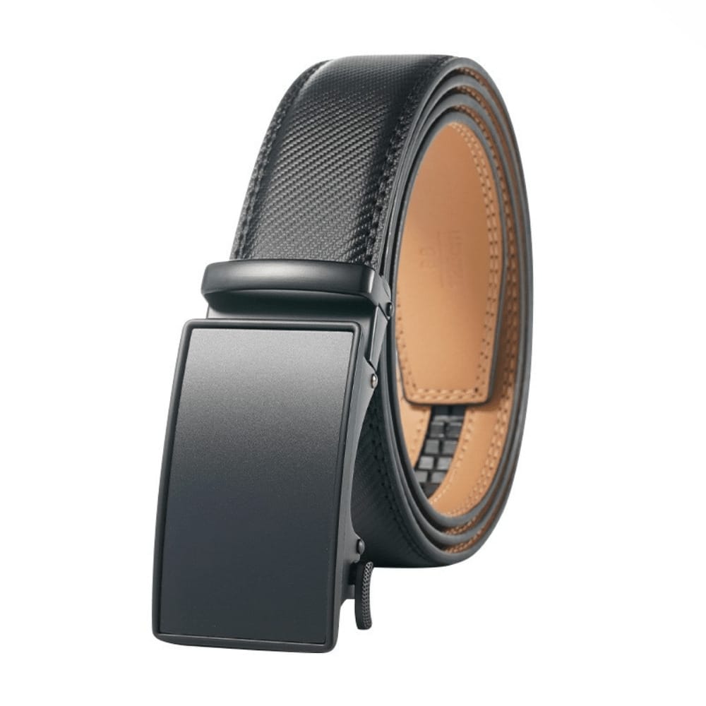 Men's automatic buckle leather belt Business versatile embossed belt Men's