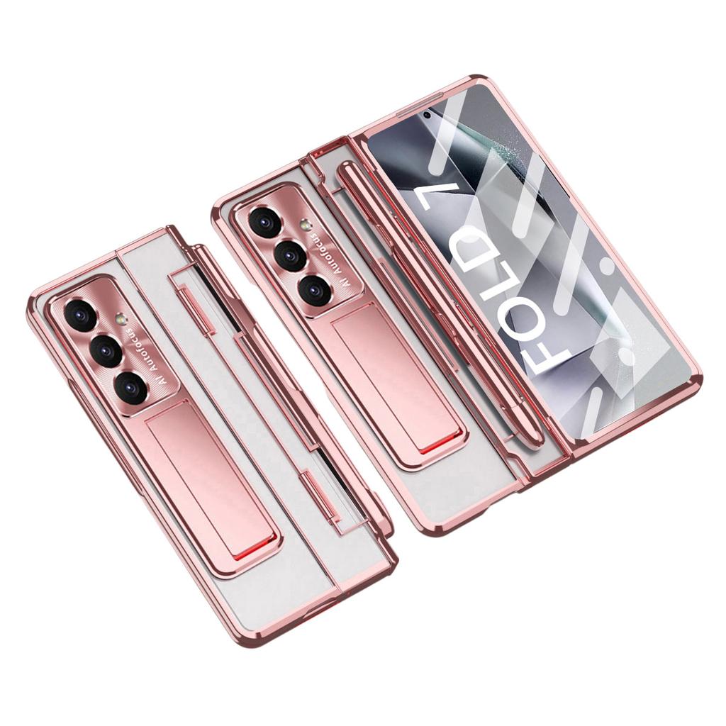 For Samsung Galaxy Z Fold7 5G Case Kickstand Hard PC Phone Cover with Screen Film/Stylus