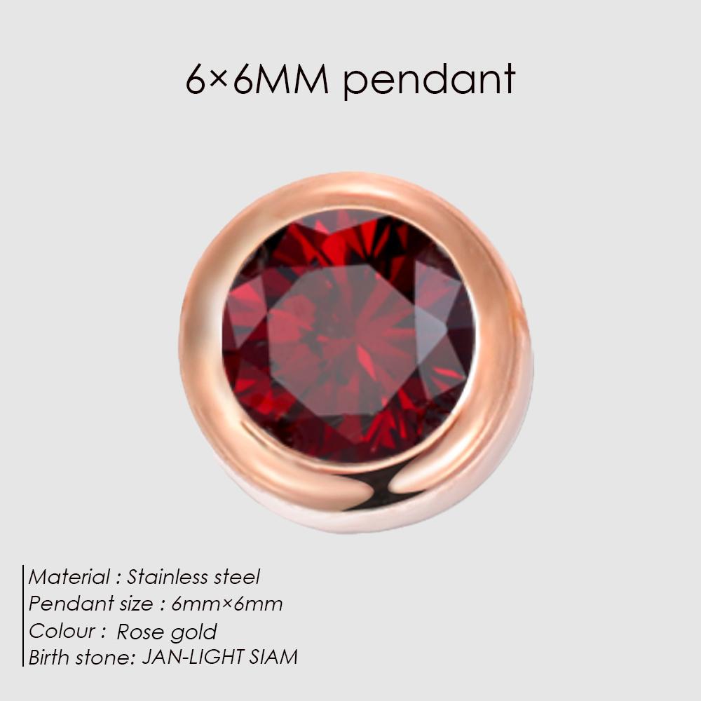 

eManco Stainless Steel Charm Rhinestone Necklace Pendant Fashion 12 Colors Birthstone For Jewelry Making Women DIY Accessories