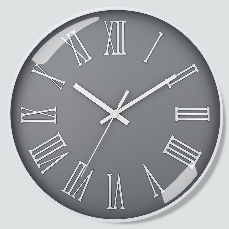 12 Inch 30CM Silent Wall Clock, Creative and Fashionable, Three-dimensional Digital Minimalist Clock for Home Living Room