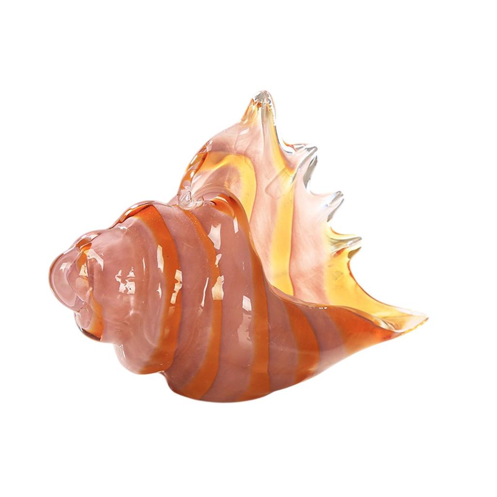 Glass Conch Figurine Statuette Sculpture for Birthday Gift Home Room Indoor