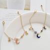 Moon Star Charm Faux Pearl Beads Bracelet Women Bangle Jewelry Gift