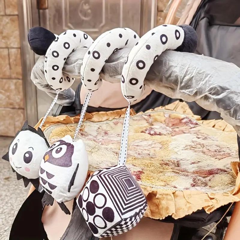 Black & White Bee Crib Wrap Toy with Bells - Cartoon Animal Design, In Stock