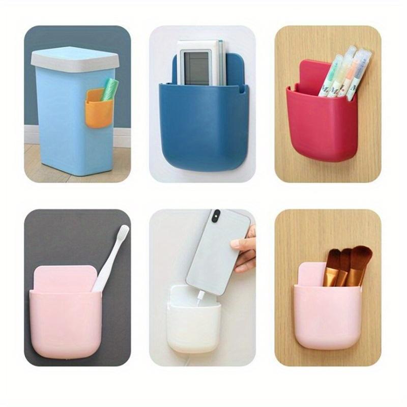 Remote control storage box, air conditioning, wall mounted bedside phone charging storage rack, storage rack without punching