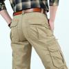 2017 Men's European & American Khaki Multi-Pocket Washed Cotton Pants - Style 9913