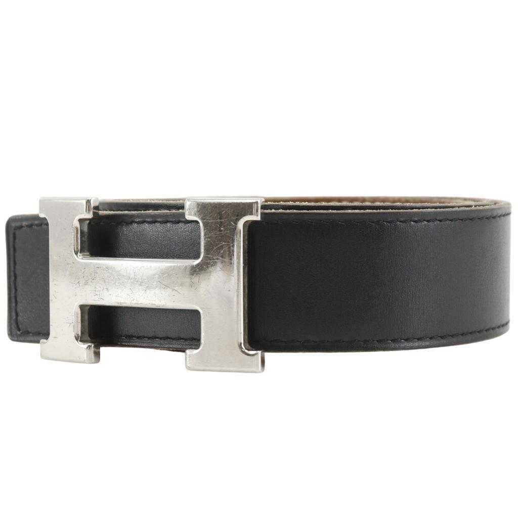 Hermes H Belt 85 Belt Reversible Black / Brown Calfskin Unisex Used