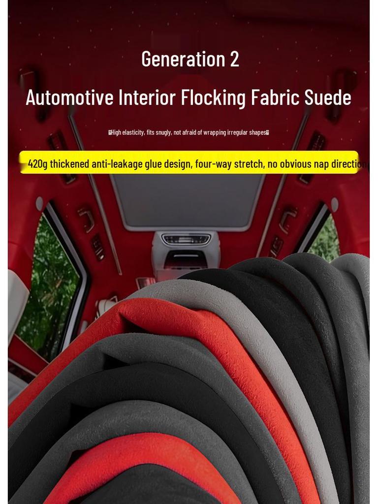 Self-Adhesive Suede-Like Fabric for Car Interior Headliner Repair and Renovation