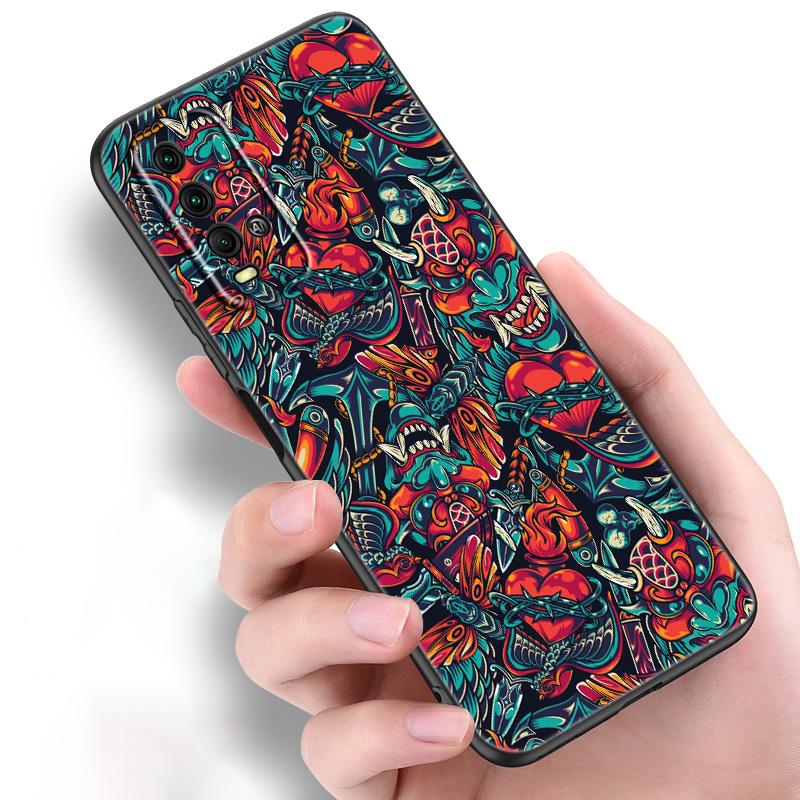 Japanese Samurai Silicone Phone Case For Xiaomi Redmi Note 11 10 9 8 Pro 11T 10T 10S 9S 8T 9 9A 9C 9T Black Soft Cover Coque
