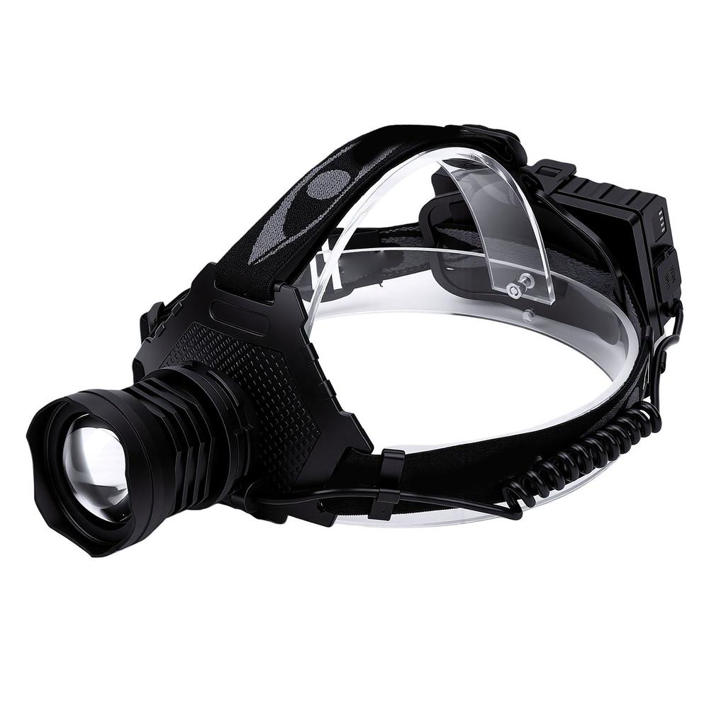 USB Rechargeable Zoom Headlamp Long Range Headlamp 3600mAh Battery Adjustable 110 degrees Angle Water Proof for