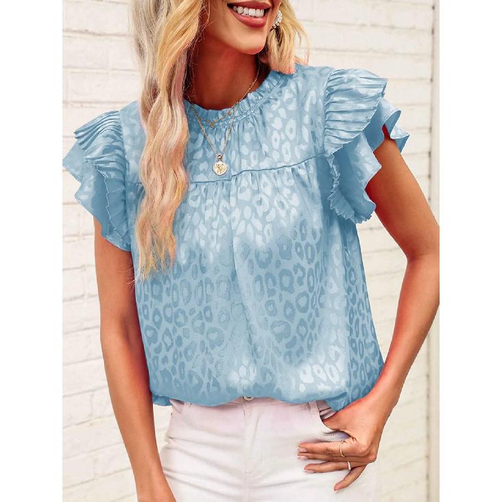 Travel New Women'S Retro Printed Shirt Casual Spring And Summer Breathable Cool Sexy Daily Date Short Sleeved T-Shirt Top