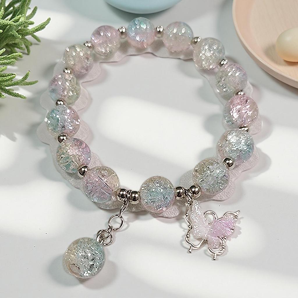 Butterfly Love Flower 10mm Handmade Beaded Bracelet - Original, Personalized, Exquisite Jewelry Gift for Friends and Newcomers