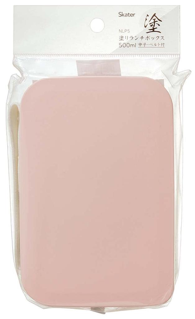 Skater Lacquered Lunch with Inner and Smoke Made in Japan (NLP5-A) Single-Tier Box, 500ml, Belt, Pink,