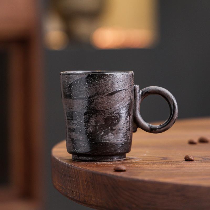 Creative Ceramic Coffee Cup High Value Afternoon Tea Latte Cup Household Water Cup Coarse Pottery Mug