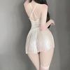 Temptation Thin Lace Flower Printed Underwear Suit Sexy Women Sheer Sleeveless Lingerie Set Female Sexy Lace Erotic Costumes