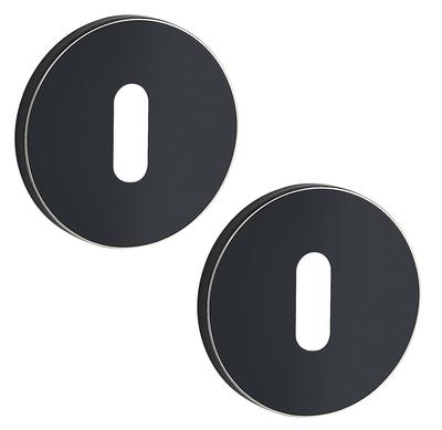 Round Rosette, Interior Door Handle Plate, Black Gold Key