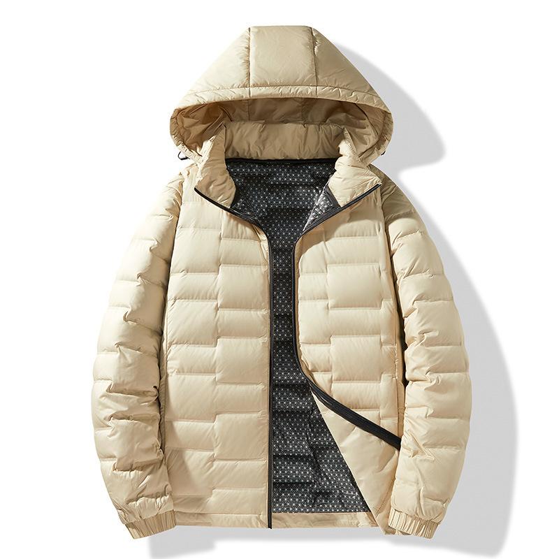 Zimní nová pánská péřová bunda s kapucí, vnitřní grafenová vrstva, outdoorová, lehká a tenká, větruodolná, teplá dámská bunda