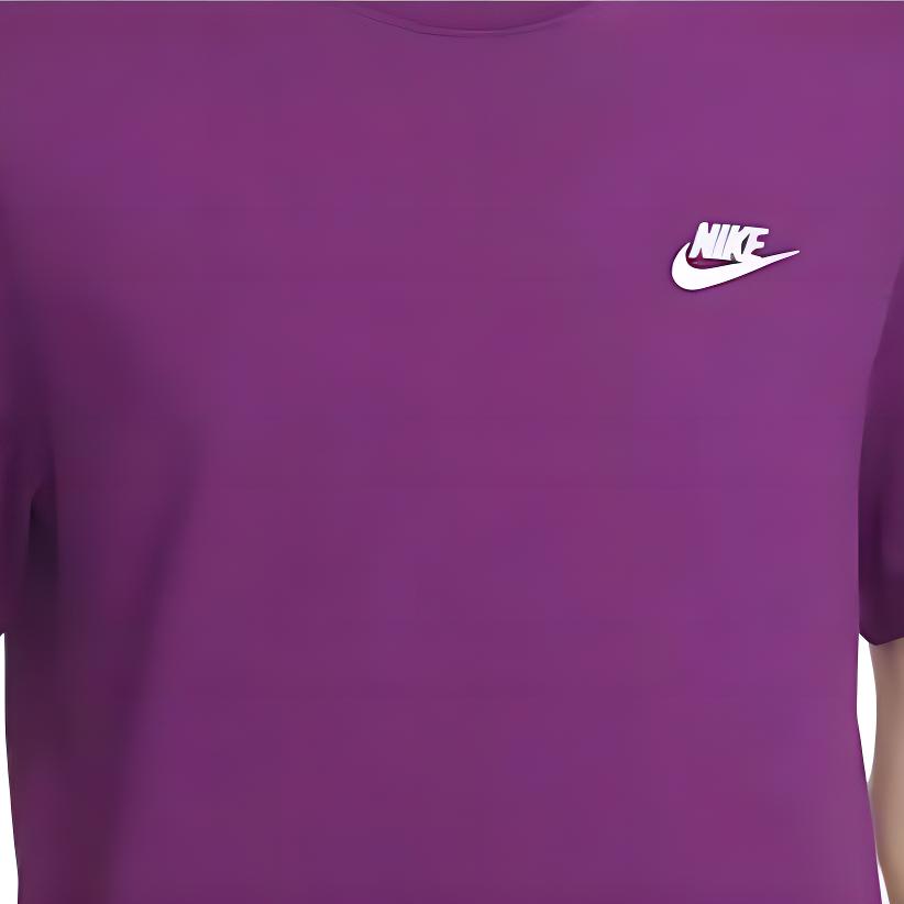 Nike Sportswear Club Soft Cotton Solid Color Crew Neck Casual Short Sleeve Breathable T-Shirt Men T-Shirts Tech-Purple AR4999-504