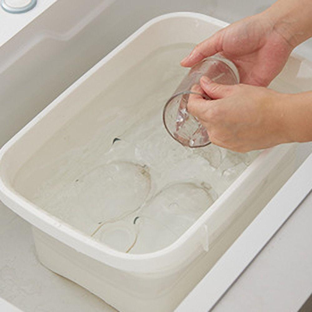 Silicone Vegetable Washing Basin Foldable Laundry Tub Durable Dishpan  Fruit