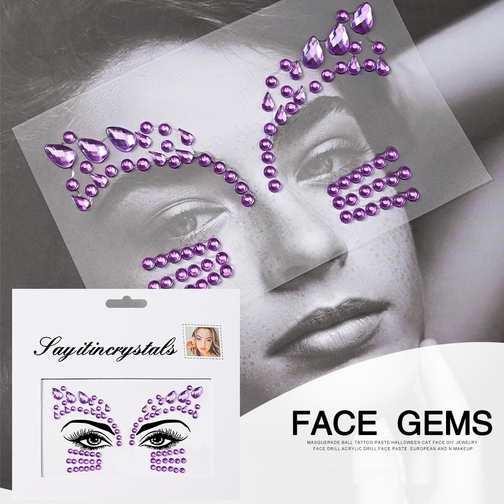 Eco-Friendly Masquerade Acrylic Face Diamond Stickers