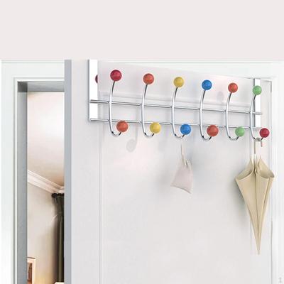 Door Hanger Cabinet Hook Storage Hooks with 5 Clothes for Kitchen Home