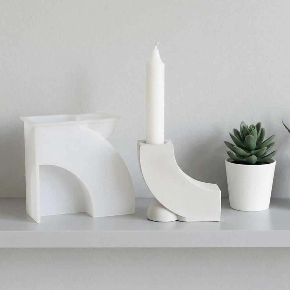 Geometric Candle Holder Mold Handmade Gypsum Platform Mold Candlestick Mould  DIY Craft Making
