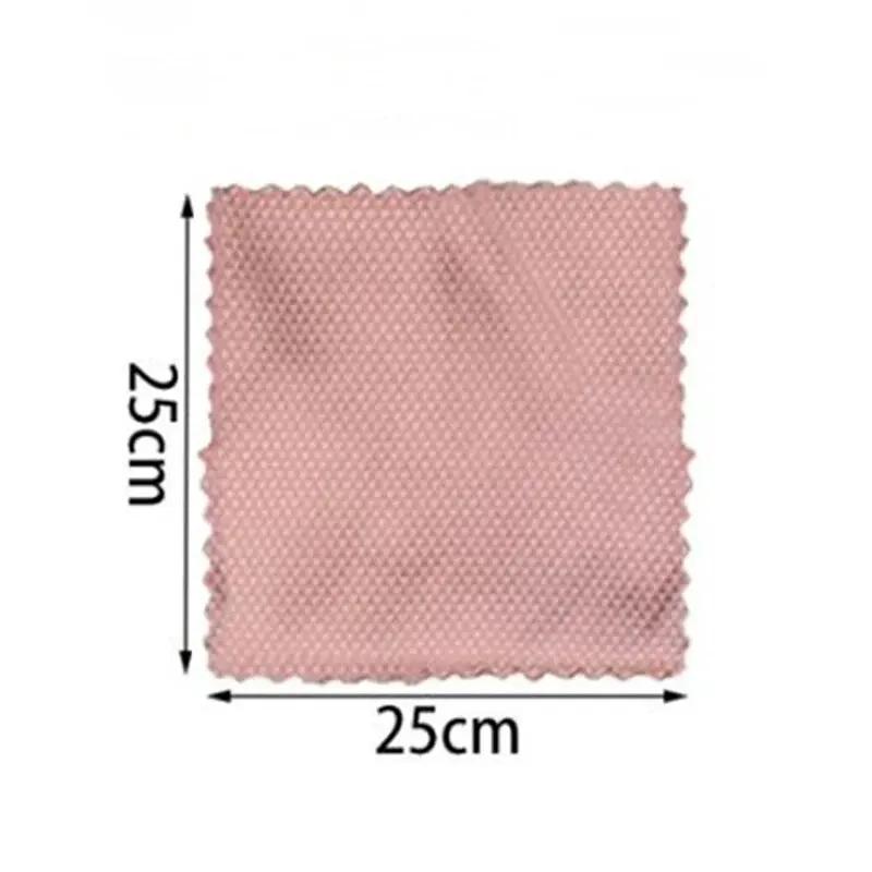 5pcs Glass Cleaning Cloth Microfiber Dish Washing Cleaning Cloth Efficient Reusable Wiping Absorbent Rag Kitchen Supplies