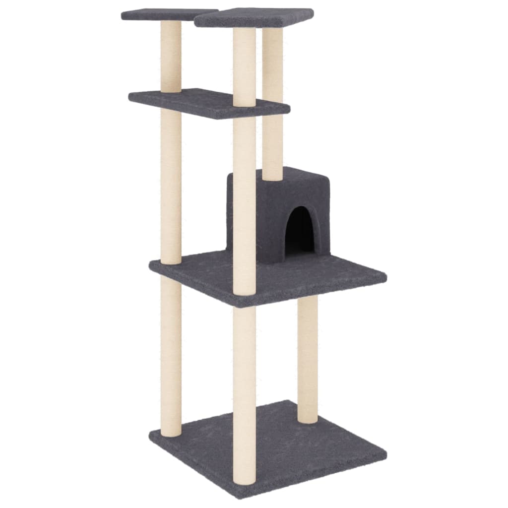 Scratching Post with Sisal Scratching Posts Dark Grey 123 Cm
