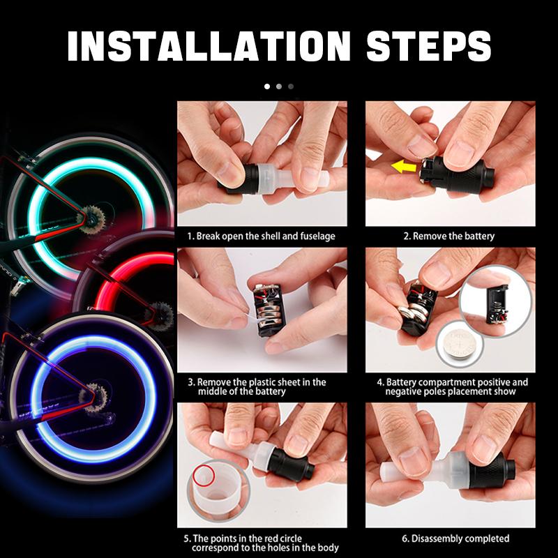 SEAMETAL 2 STÜCK Auto Auto Rad Reifen Reifen Licht Nabenlampe Luftventilschaft LED-Licht