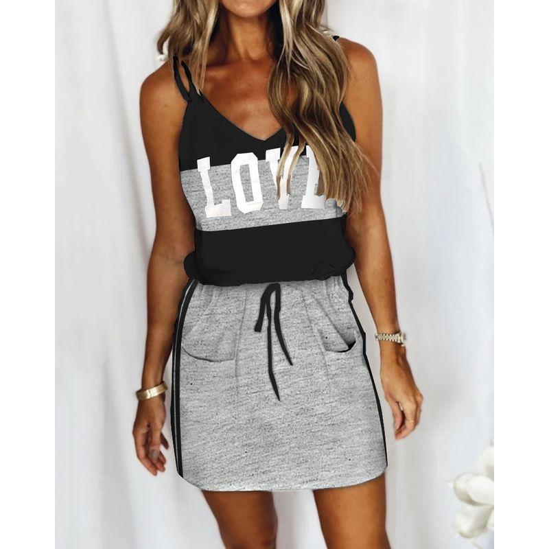 

Women Casual Lace-up Striped Drawstring Dress Casual Stripes Dress Mixed M