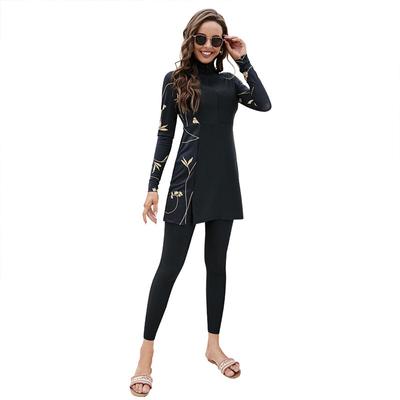 Muslimah Printing Swimming Suit 2 Piece Swimwear Conservative Quick Drying High Elasticity Beachwear